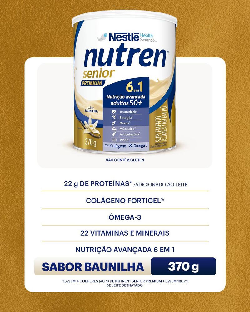 Suplemento Alimentar Nutren Senior Premium Baunilha - 370g