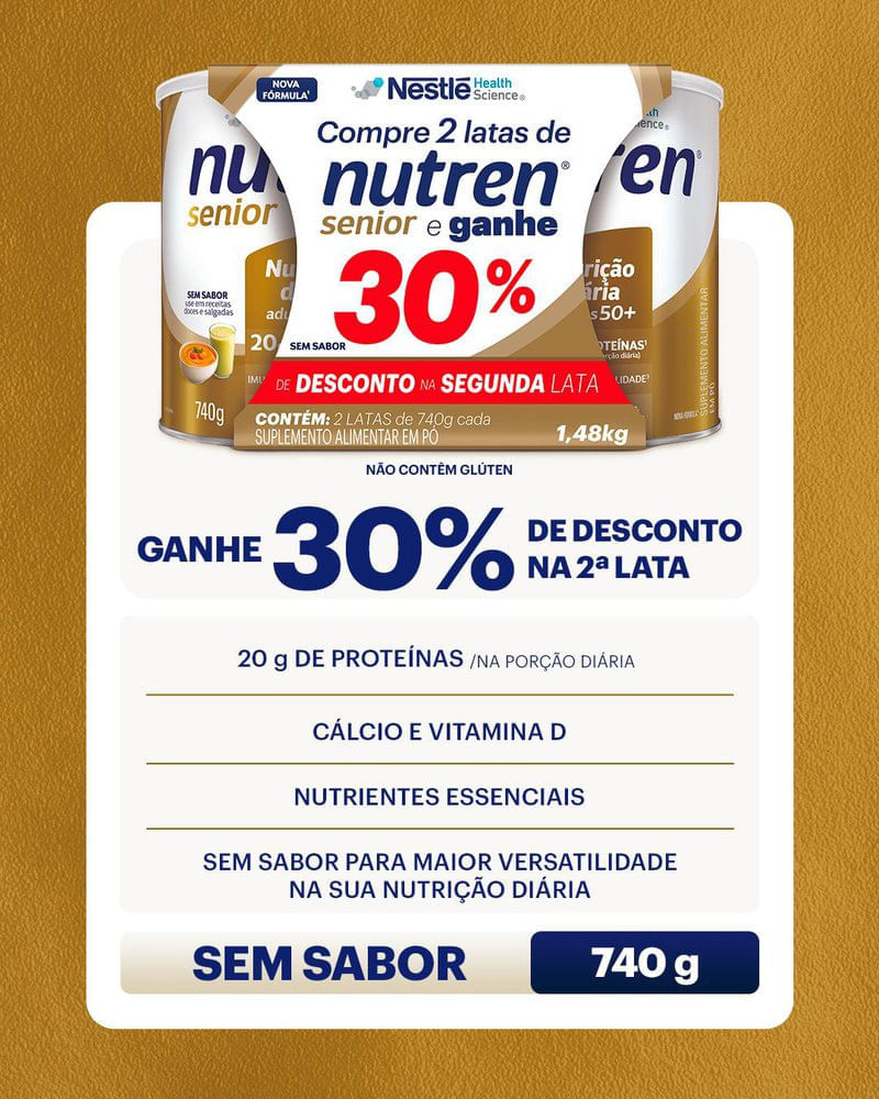 Kit Complemento Alimentar Sem Sabor 1,48kg Nestlé - Drogarias Tamoio