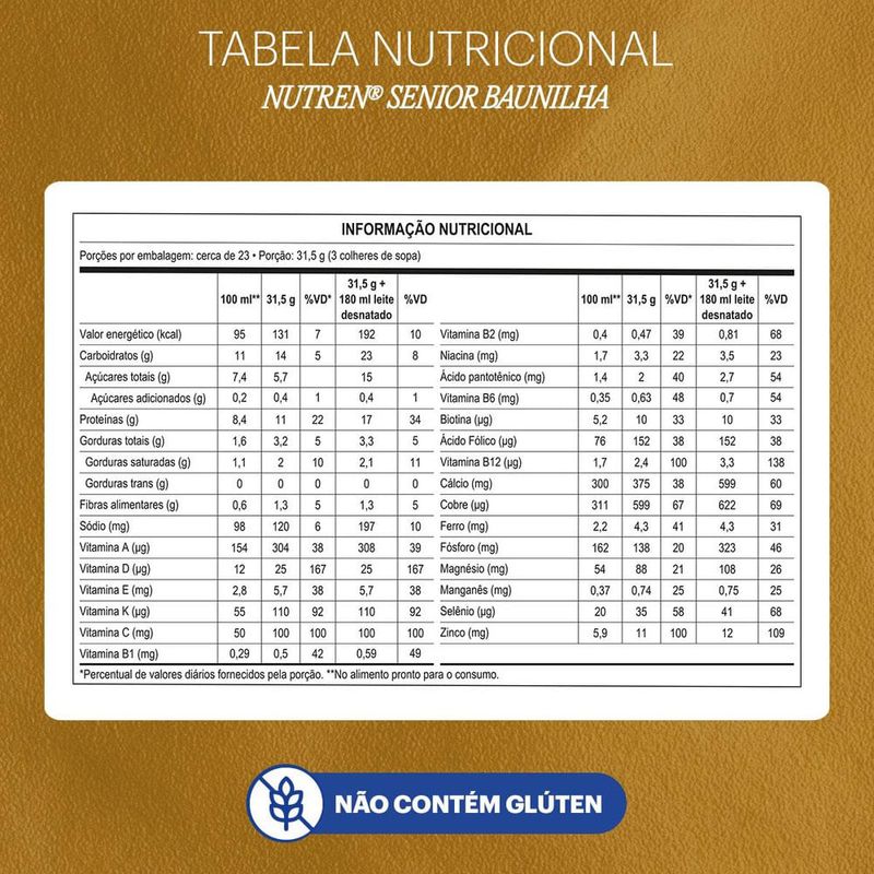 Complemento Alimentar Nutren Senior Baunilha - 740g