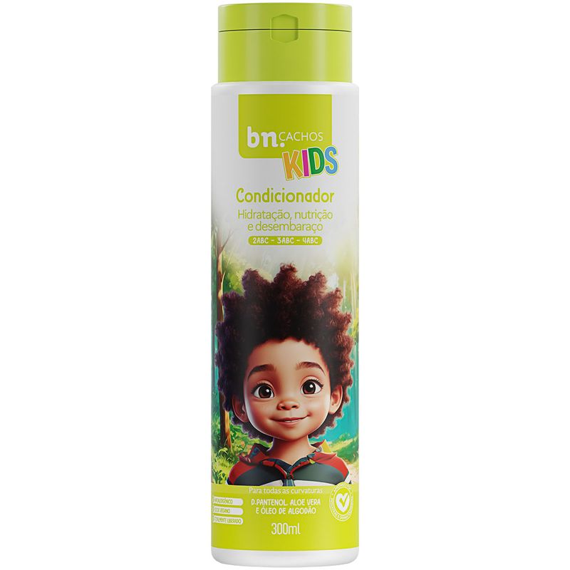 Kit Shampoo e Condicionador + Spray 300ml + Gelatina 500g Linha Kids bnCachos