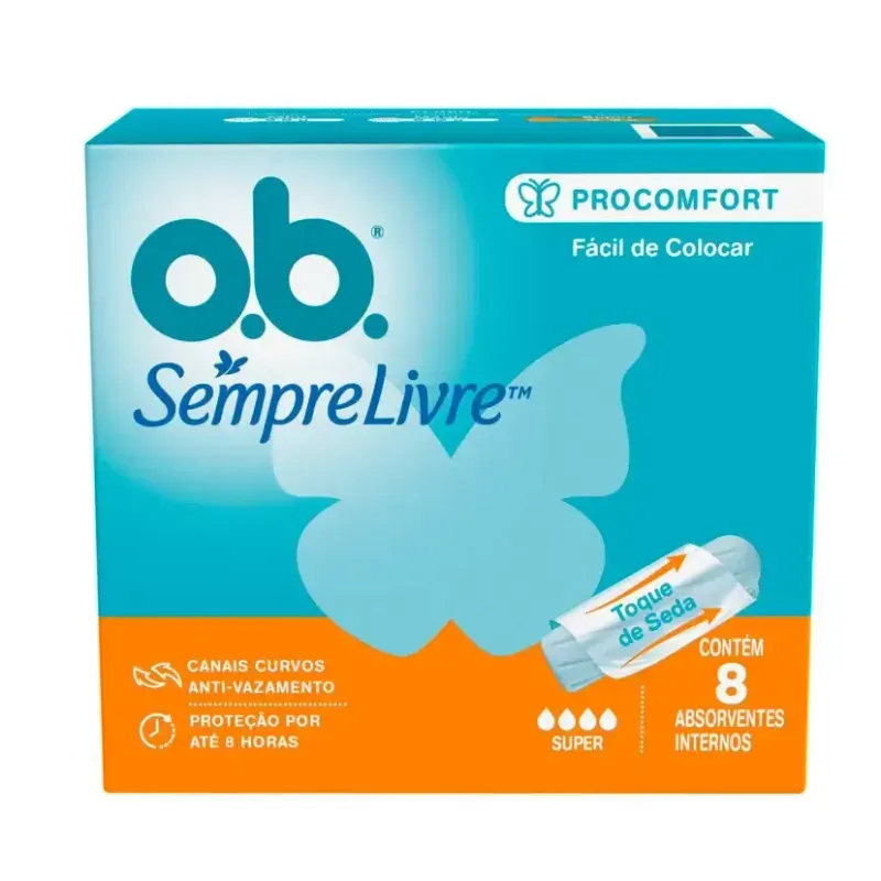 Absorvente Interno O.B. ProComfort Super 8 Unidades Fluxo Intenso