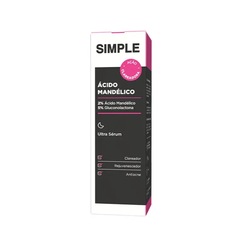 Simple Organic Ultra Sérum Facial Ácido Mandélico - 30ml