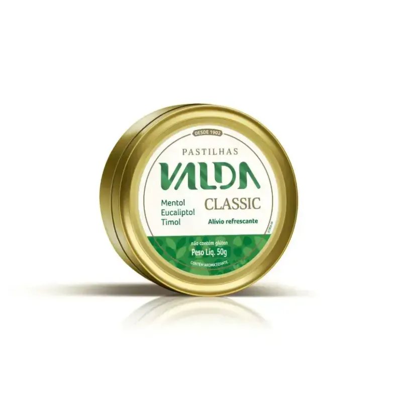 Pastilha Valda Classic Mentol Eucaliptol e Timol Lata 50g