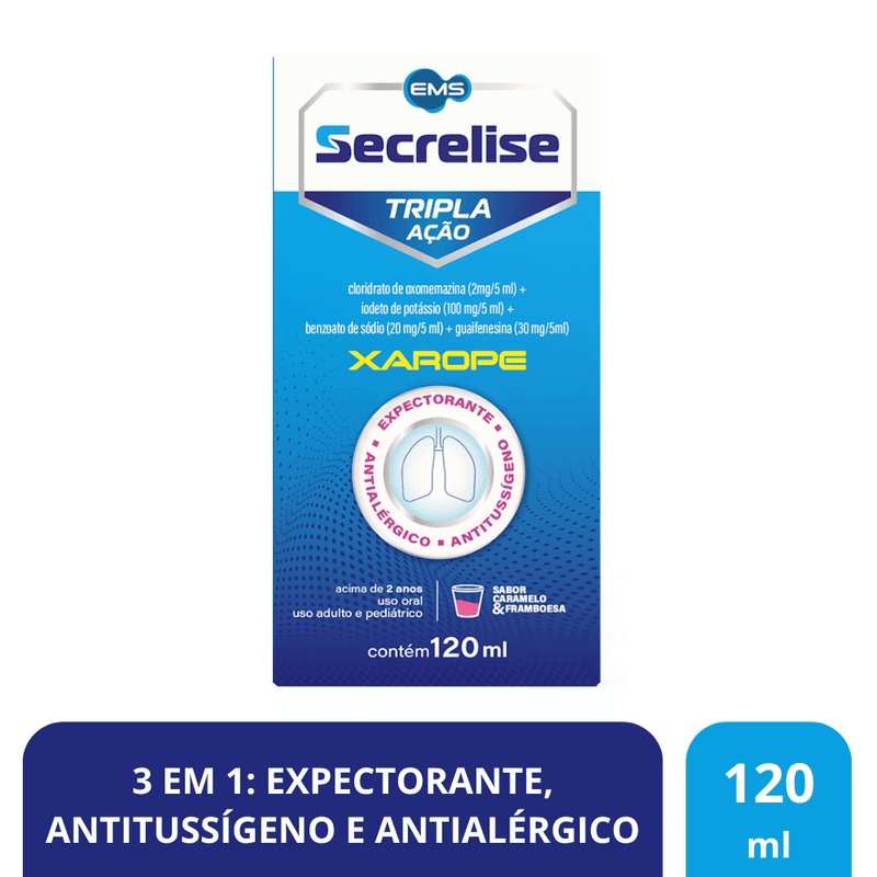 Secrelise Tripla Ação Xarope 120ml - Ems