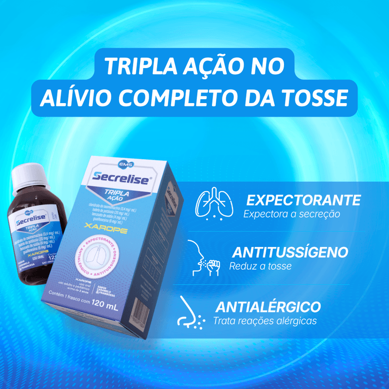 Secrelise Tripla Ação Xarope 120ml - Ems