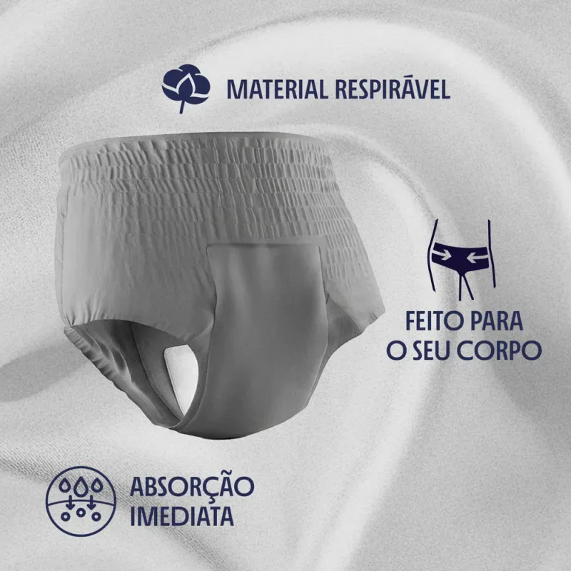 Plenitud Plus Men Roupa Íntima Masculino G/XG - 16 Unidades