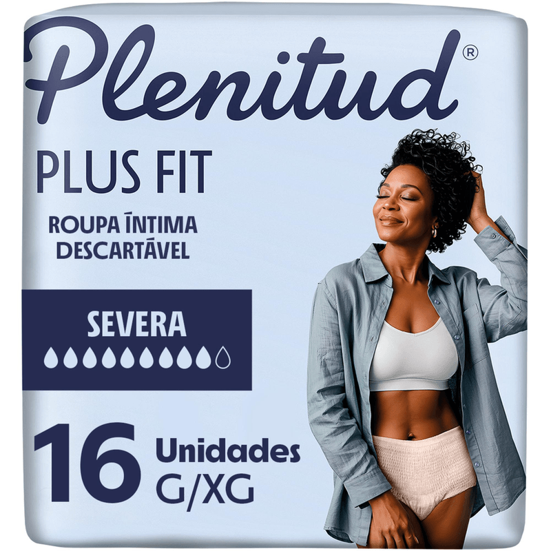 Plenitud Plus Fit Roupa Íntima para Mulheres G/XG - 16 Unidades