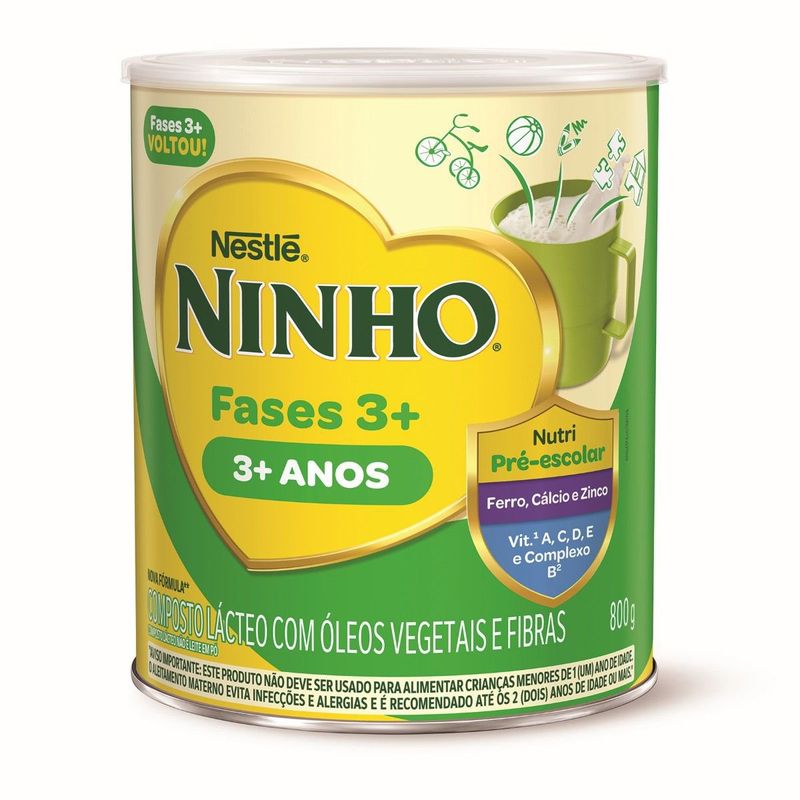 Composto Lácteo Ninho Fases 3+ 800g - FARMALIFE