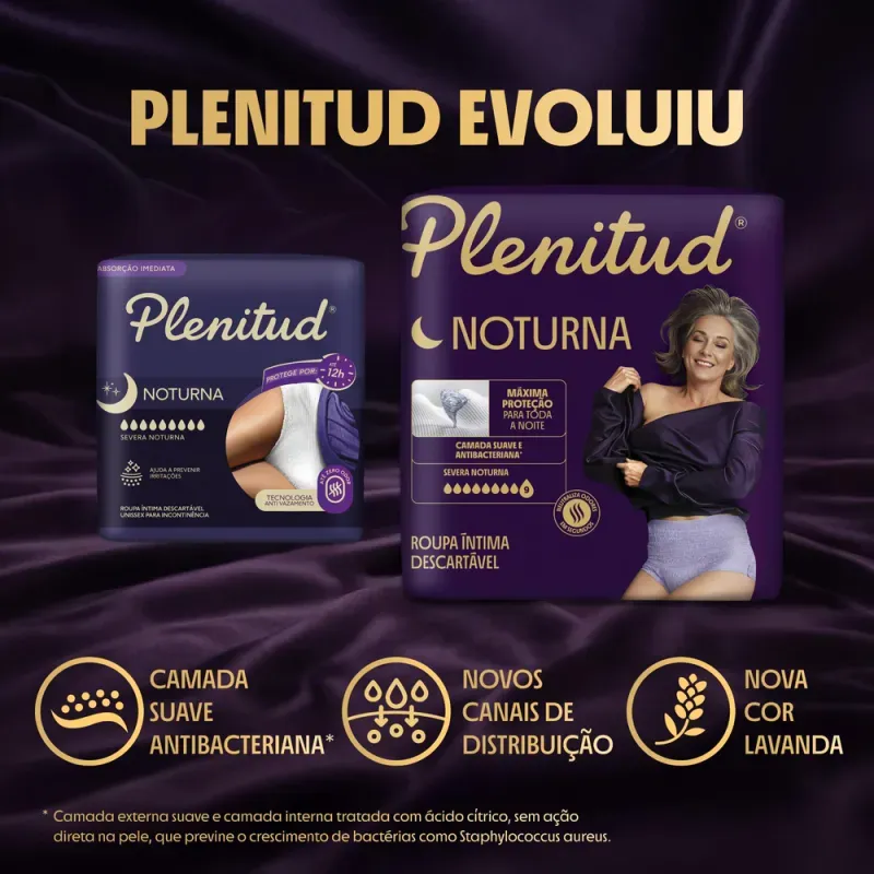 Plenitud Noturna Roupa Íntima Máxima Absorção P/M - 14 Unidades