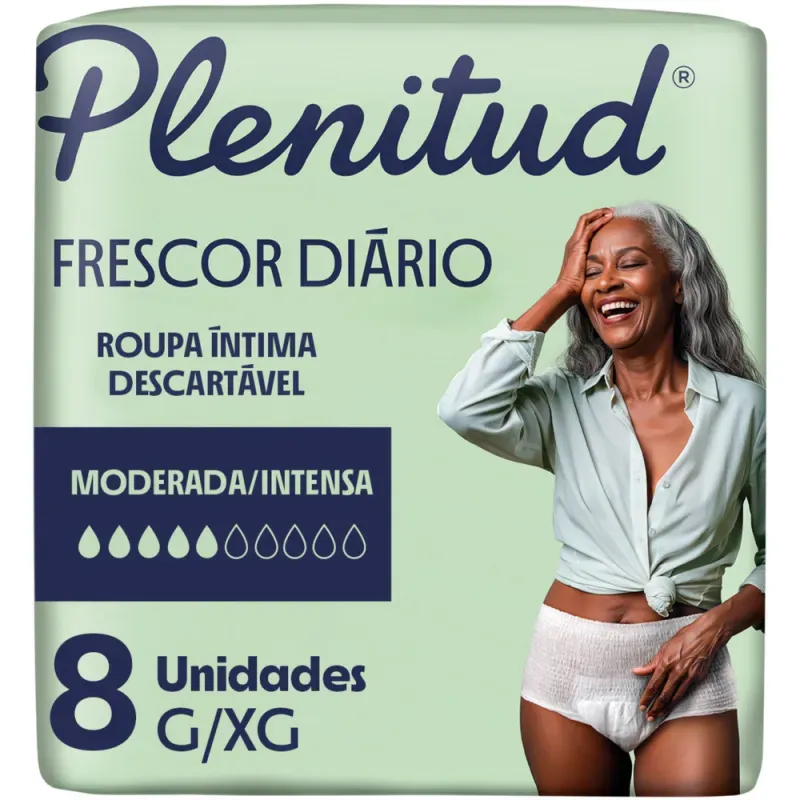 Plenitud Frescor Diário Roupa Íntima 2x mais Fresca G/XG - 8 Unidades