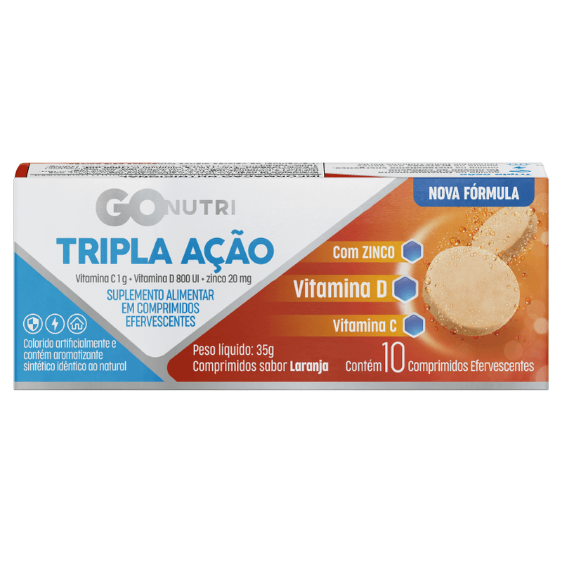 GOnutri Vitamina C Tripla Ação - 10 Comprimidos Efervescentes