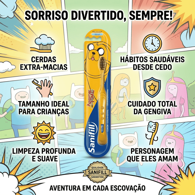 Escova De Dentes Sanifill Kids Adventure Time - Sanifill 3