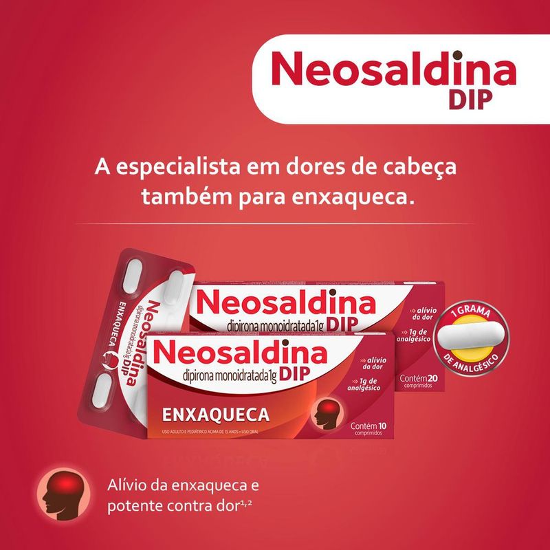 Neosaldina Analgésico Dip 1g - 10 Comprimidos