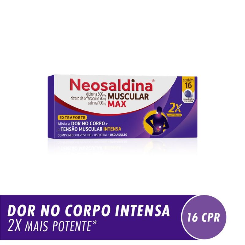 Neosaldina Muscular Max Analgésico e Relaxante Muscular - 16 Comprimidos