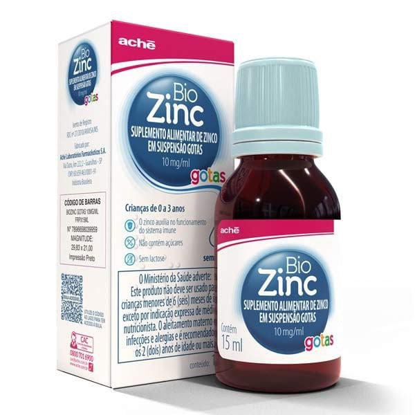 BioZinc Kids 10mg/ml Suspensão Gotas sem Sabor Aché - 15ml