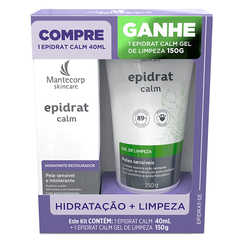 Kit Hidratante Restaurador Mantecorp Epidrat Calm 40ml + Gel de Limpeza 150g