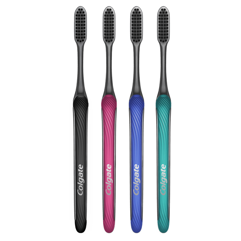 Escova de Dente Colgate Slim Soft Black Carvão Macia 2 Unidades