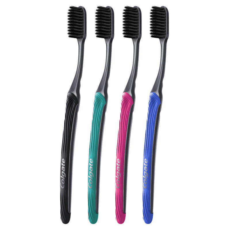 Escova de Dente Colgate Slim Soft Black Carvão Macia 2 Unidades