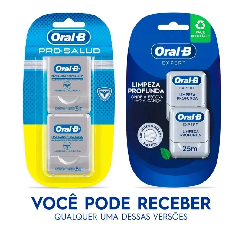 Fio Dental Oral-B Pro-Saúde 25m Menta - 2 Unidades
