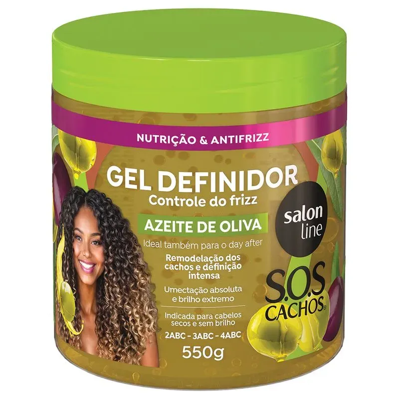 Gel Definidor SOS Cachos Azeite de Oliva 550g Salon Line