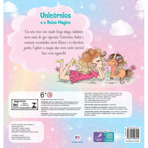 Livro de Colorir Unicórnios e o Reino Mágico com Aquarela Ciranda Cultural 1un