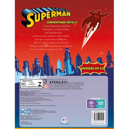 Livro Infantil Super-Homem Confrontando Metallo Espetacular 3-D Ciranda Cultural