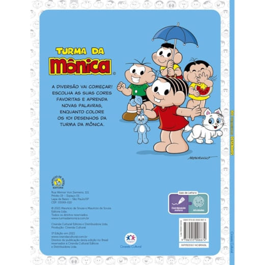 Livro de Colorir Turma da Mônica 101 Primeiros Desenhos Ciranda Cultural 1un
