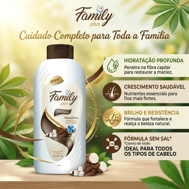 Shampoo Family Plus Mandioca 1L - Kelma 3