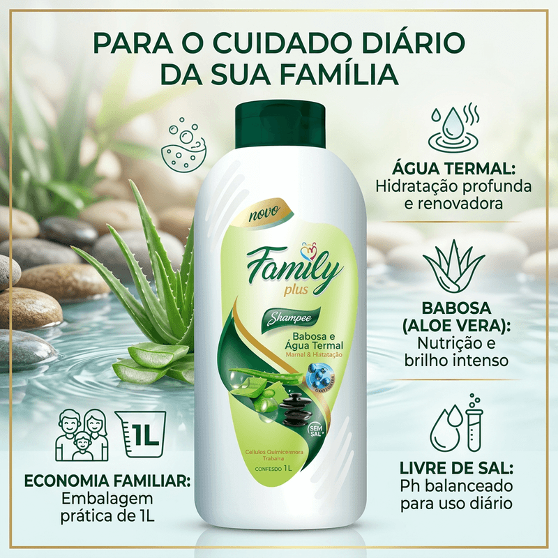 Shampoo Family Plus Babosa/Termal 1L - Kelma 3