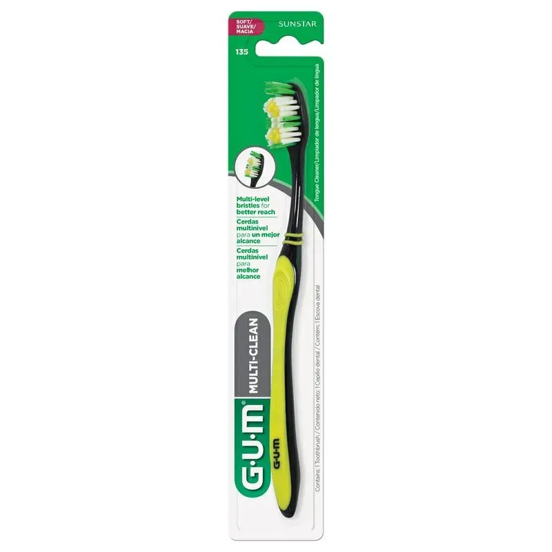 Escova de Dente Adulto Gum Multi-Clean Macia com Limpador de Língua 1 Unidade