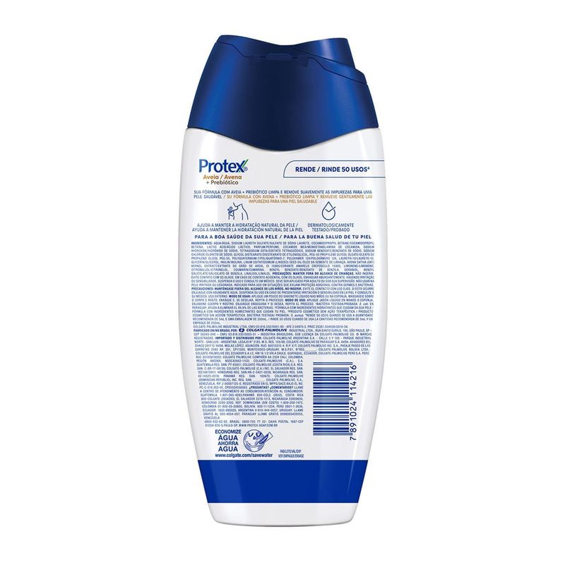 Sabonete Líquido Protex Gel Aveia 250Ml - Protex 3
