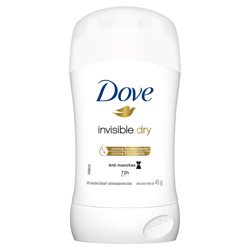 Desodorante Antitranspirante Stick 72h Invisible Dry 45g Suave Dove