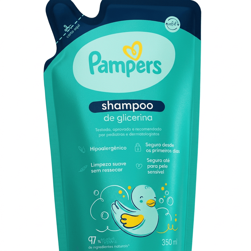Shampoo Infantil Pampers Sachê Refil - 350ml 3