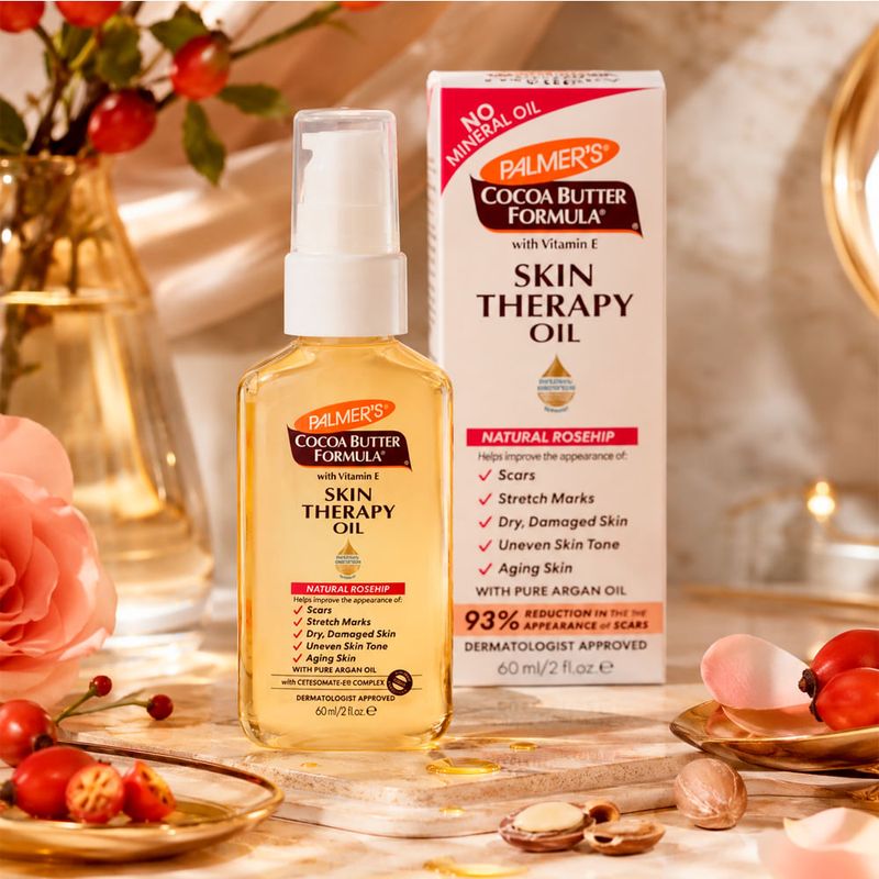 Palmer's Cocoa Butter Formula Skin Therapy Oil Rosehip com Vitamina E - Óleo Corporal e Facial 60ml