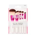 Kit Ruby Kisses Pincéis para Rosto e Olhos - 5 Peças