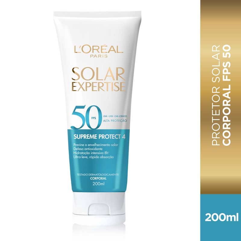 Protetor Solar Corporal L'Oréal Paris Solar Expertise Supreme Protect 4 FPS 50, 200ml 1