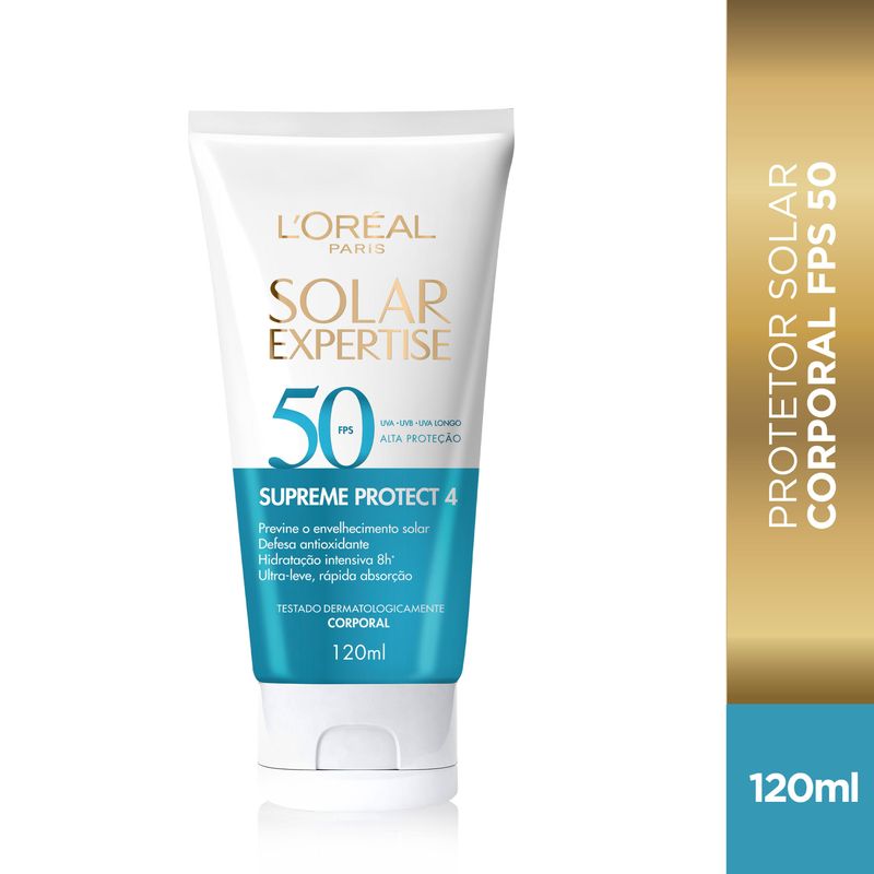 Protetor Solar Corporal L'Oréal Paris Solar Expertise Supreme Protect 4 FPS 50, 120ml 1