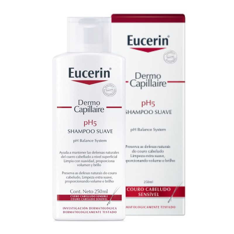 Shampoo Eucerin Dermocapillaire pH5 250ml para Couro Cabeludo Sensível 1