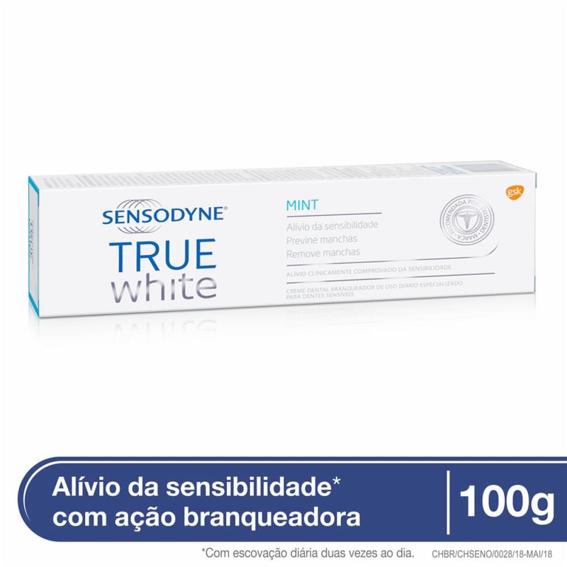 Creme Dental Branqueador Mint Sensodyne True White Caixa 100g 1