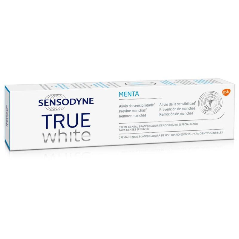 Creme Dental Branqueador Mint Sensodyne True White Caixa 100g 2