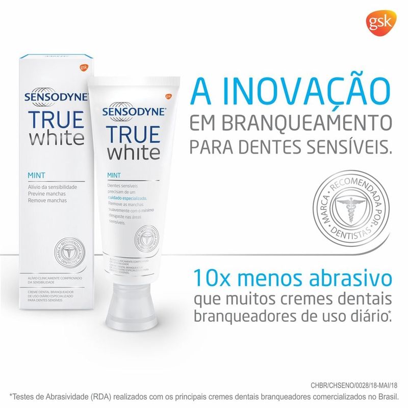 Creme Dental Branqueador Mint Sensodyne True White Caixa 100g 3