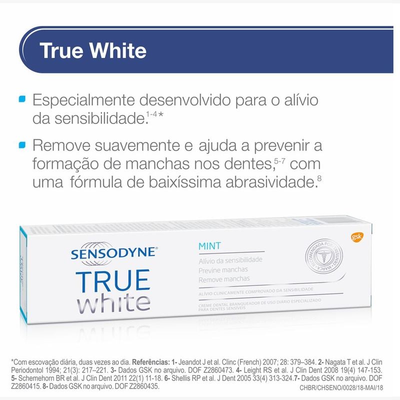 Creme Dental Branqueador Mint Sensodyne True White Caixa 100g 4