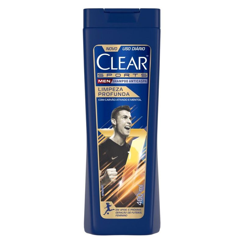 Shampoo Anticaspa Clear Men Sports Frasco 400ml 2