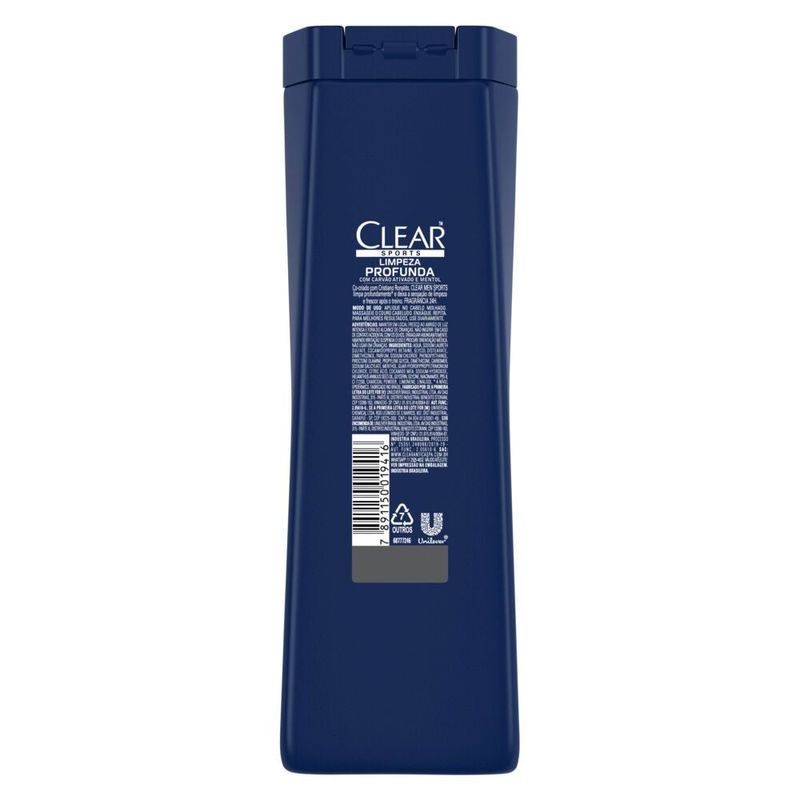 Shampoo Anticaspa Clear Men Sports Frasco 400ml 3