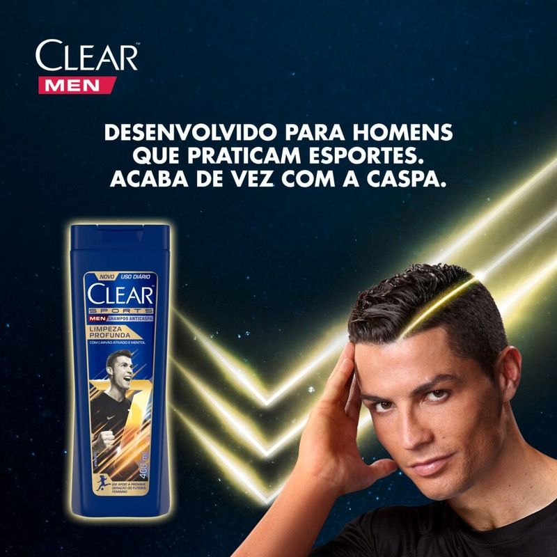 Shampoo Anticaspa Clear Men Sports Frasco 400ml 5