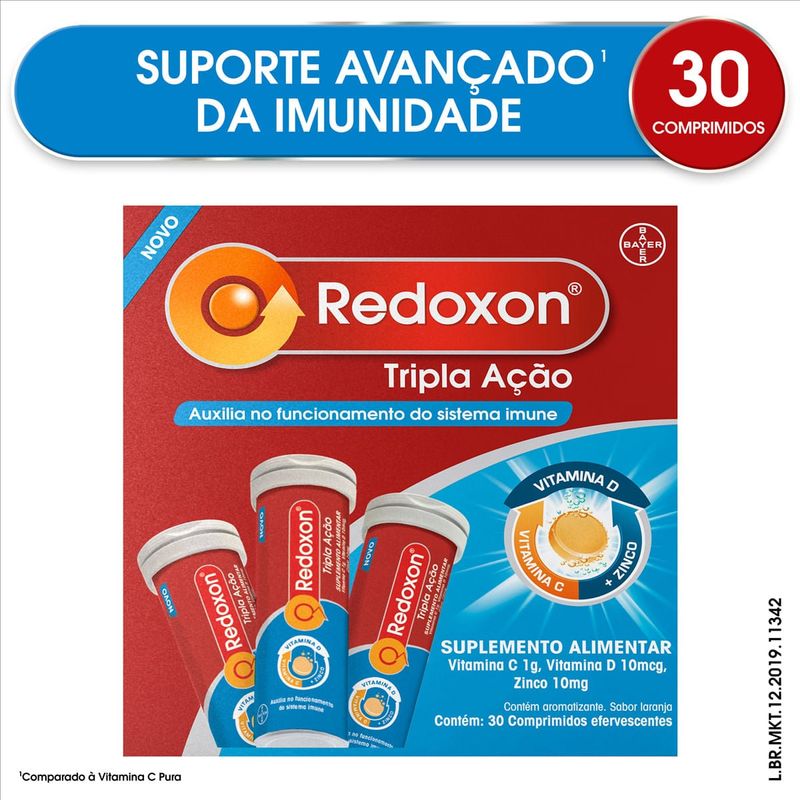 Suplemento Vitamina C Redoxon 1000mg Comprimido Efervescente 30 Unidades 3