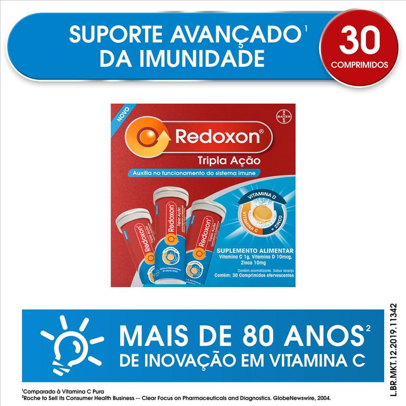 Suplemento Vitamina C Redoxon 1000mg Comprimido Efervescente 30 Unidades 4