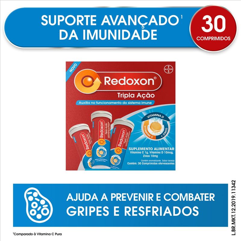 Suplemento Vitamina C Redoxon 1000mg Comprimido Efervescente 30 Unidades 6