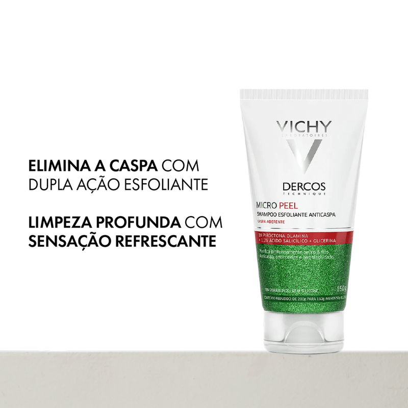 Shampoo Anticaspa Vichy Dercos Micropeel 150ml Esfoliante 4