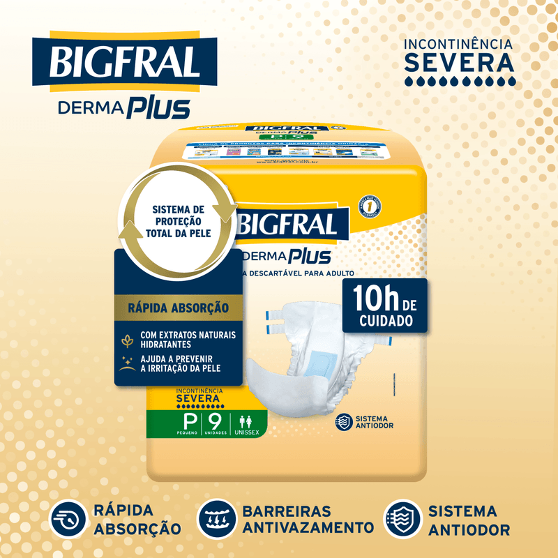 Fralda Bigfral Derma Plus P - 9 Unidades 3